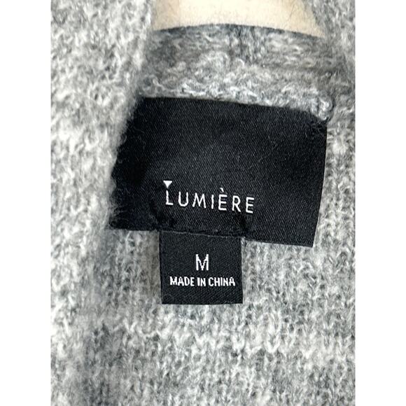 Lumiere by Anthropologie women's M gray plaid cardigan sweater duster long - Picture 3 of 6
